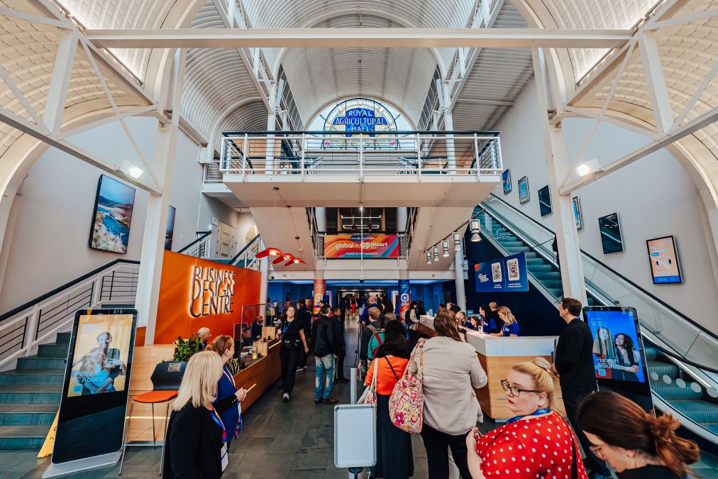 Registration area at the Business Design Centre entrance hall